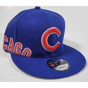 Chicago Cubs New Era Blue Adjustable Snapback Hat Side Split MLB Baseball Cap